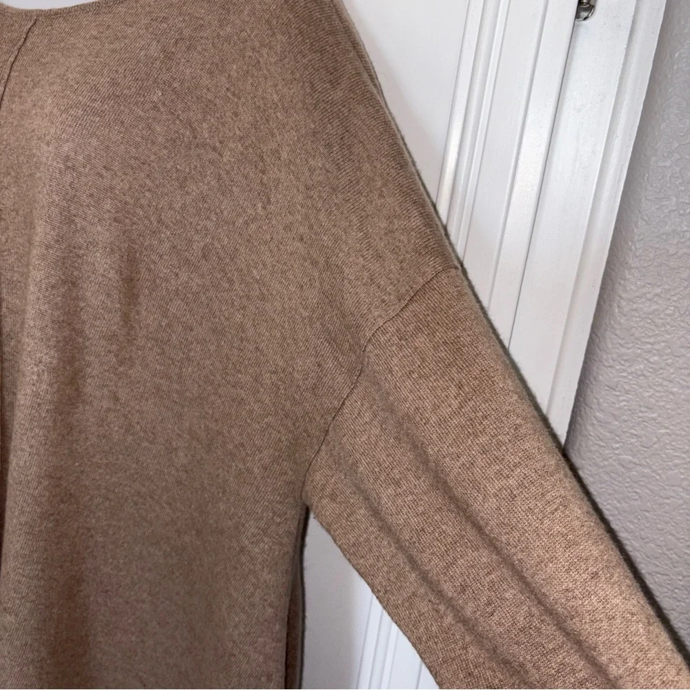 Eskandar Sz O/S  Beige Round Neck 100% Cashmere Scotland Sweater  Holes !!!